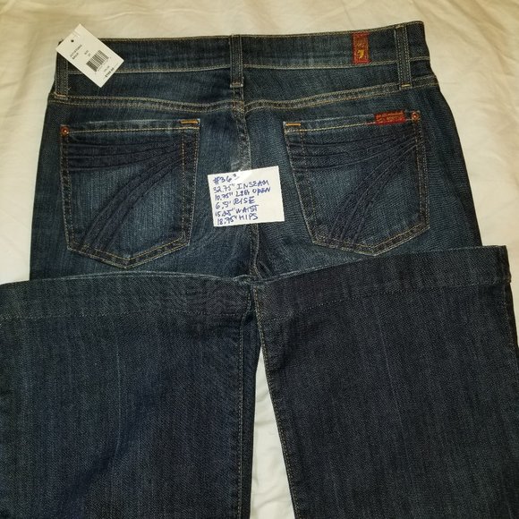 7 For All Mankind Denim - #363 NWT 7 For All Mankind dojo sz. 27, 32.75" ins